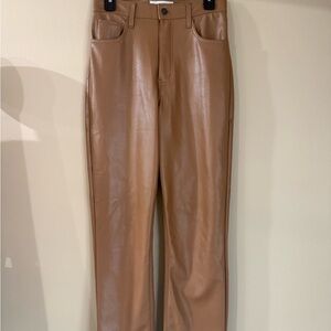Women’s Abercrombie and Fitch Curve Love Faux Leather Pants in Brown